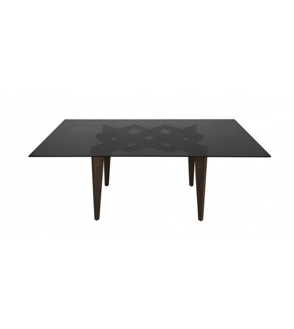 Morelato Design Table in Glass and Wood