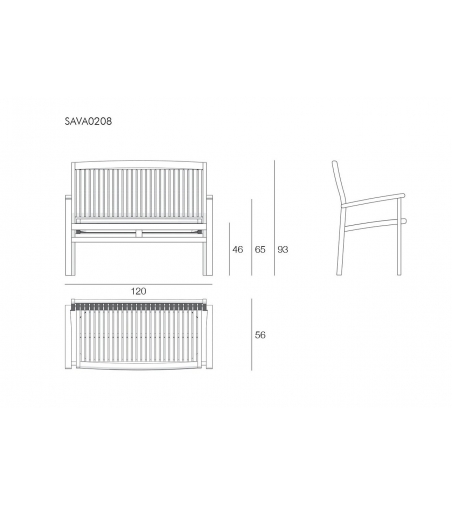 Banco Onda 120 Savana - Il Giardino Di Legno