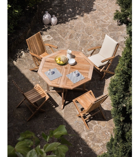 Telemaco Folding Octagonal Table - Il Giardino Di Legno