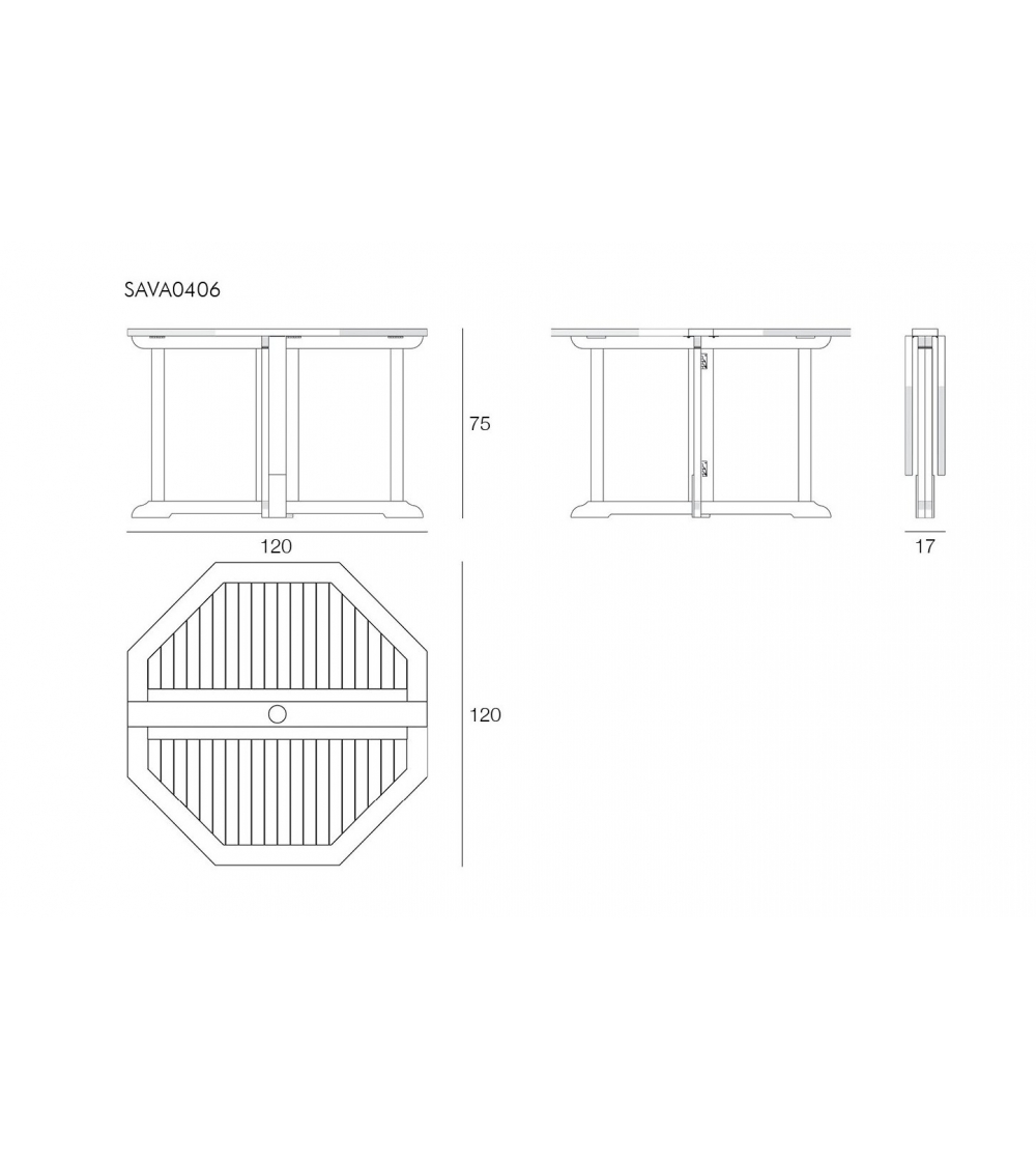 Telemaco Folding Octagonal Table - Il...