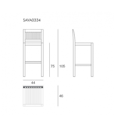 Tabouret Bar Savana - Il Giardino Di Legno