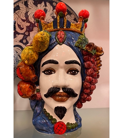 Testa Di Moro Fruta Azul Ceramiche Artistiche Siciliane -...