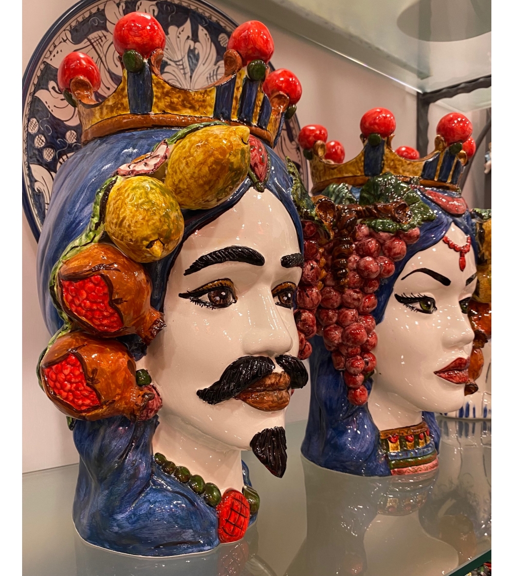 Testa Di Moro Frutta Blu Ceramiche...