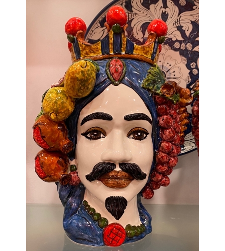 Testa Di Moro Fruta Azul Ceramiche Artistiche Siciliane - Vinciguerra Shop