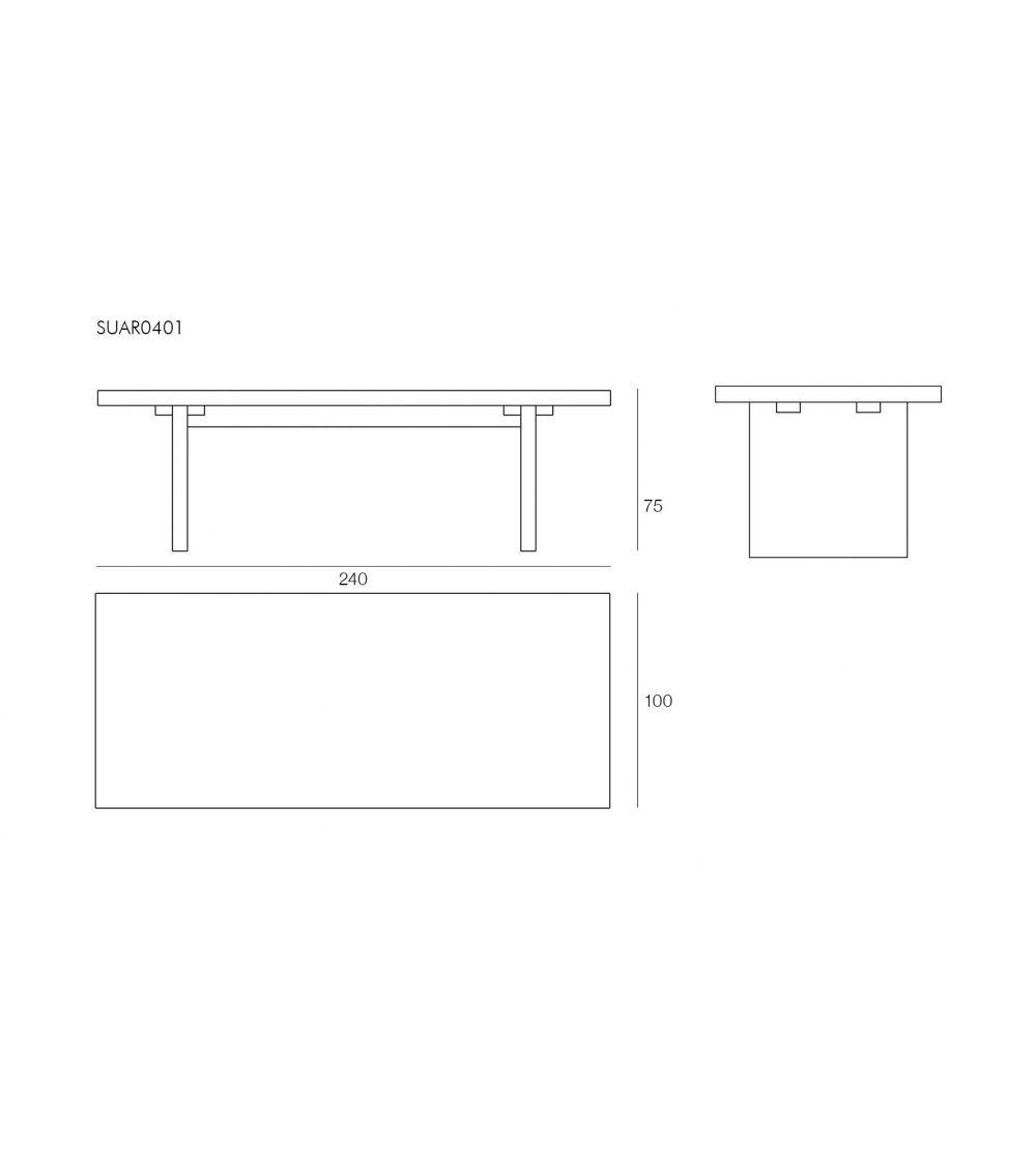 Suar Rectangular Table - Il Giardino...