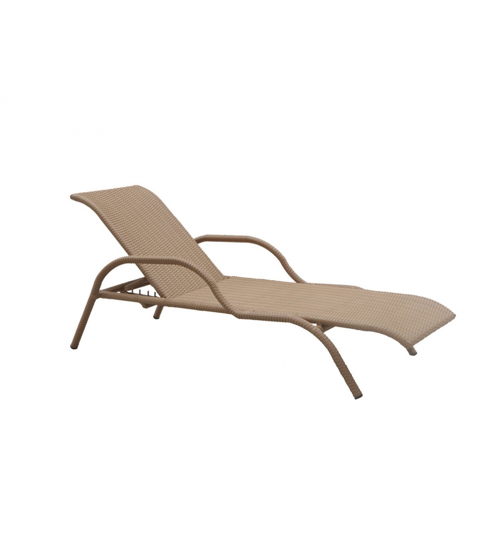 Waikiki Sunbed With Armrests - Il Giardino di Legno