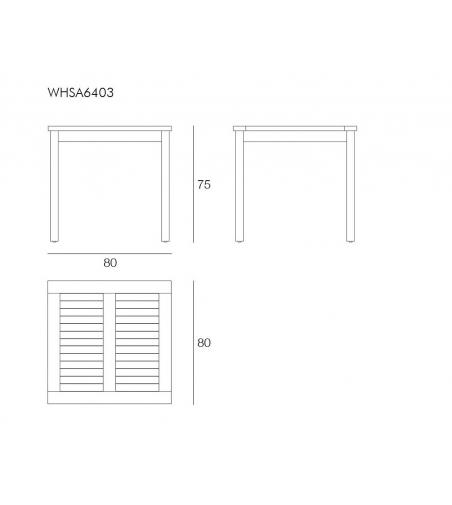 White Sand Square Table - Il Giardino Di Legno