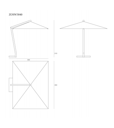 Paraguas Poste Lateral Parà - Il Giardino Di Legno 2