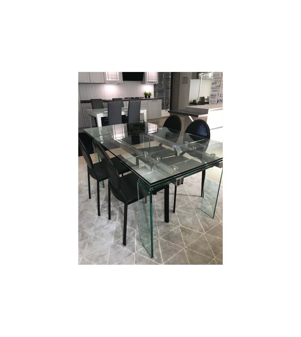 Mesa de Cristal Extensible La Seggiola