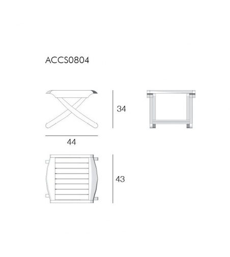 Kaki Folding Coffee Table - Il Giardino Di Legno