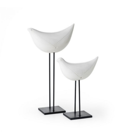 Zwei weiße Vögel Aldo Londi Bitossi Ceramiche