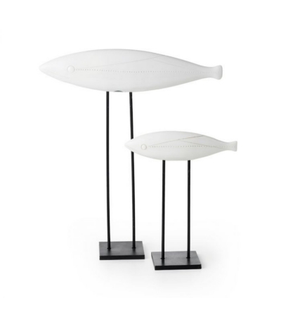 Coppia di Pesci Bianchi  Aldo Londi Bitossi Ceramiche
