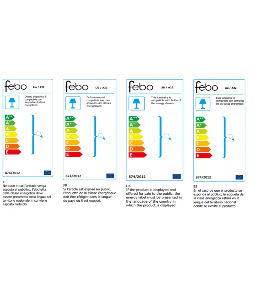 Lámpara de Pared Liù A22 - Febo Irilux