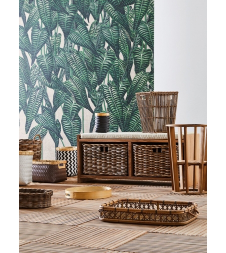 Cestino Intrecciato Bianco Decor - Il Giardino Di Legno