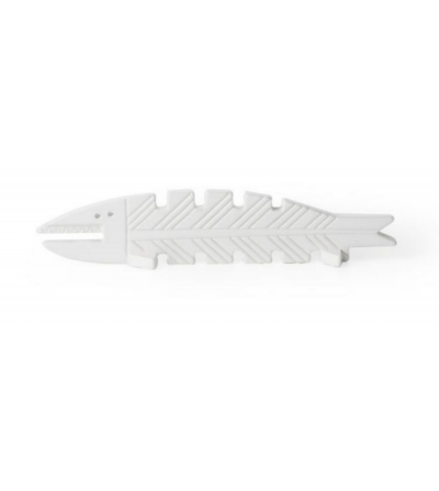 Bitossi Ceramiche: Long Poisson Blanc Aldo Londi