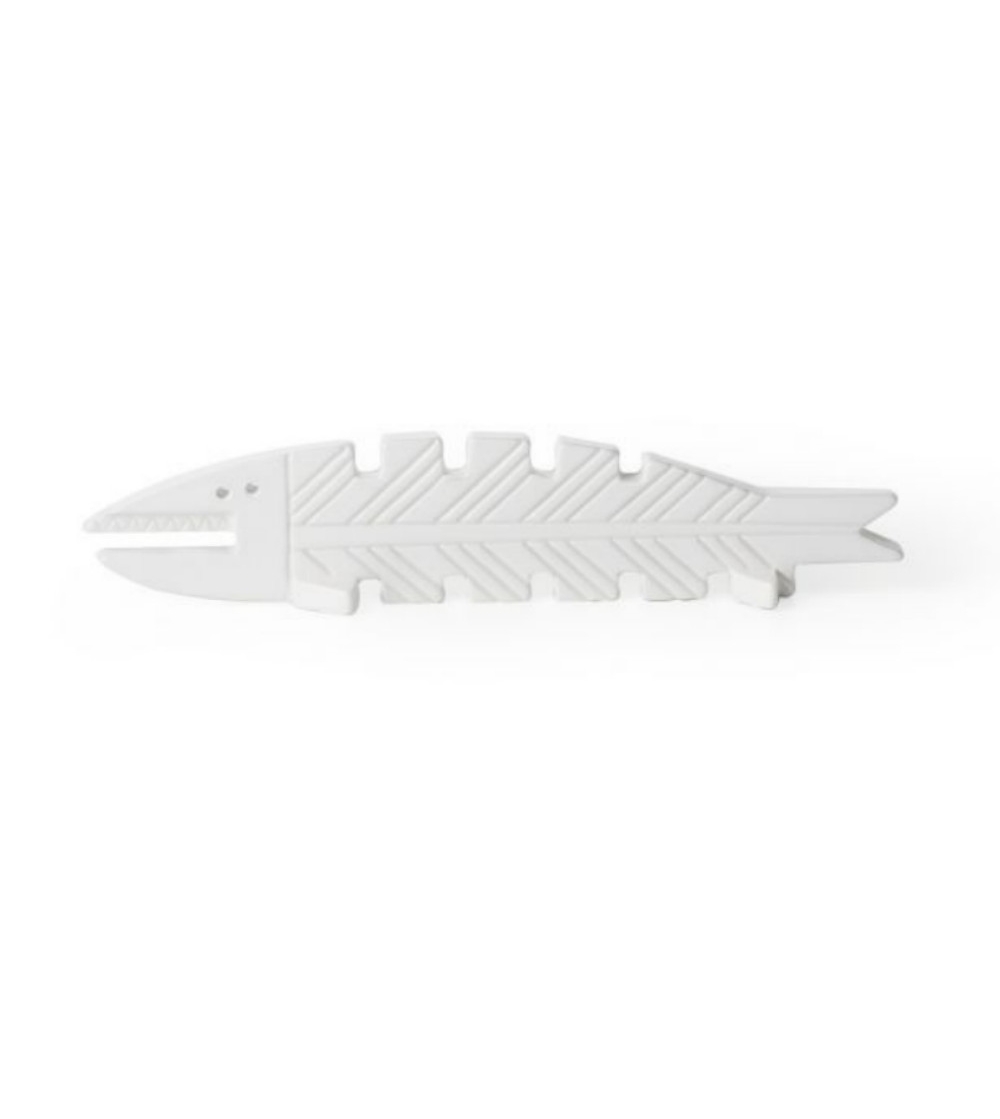 Bitossi Ceramiche: Long Poisson Blanc Aldo Londi