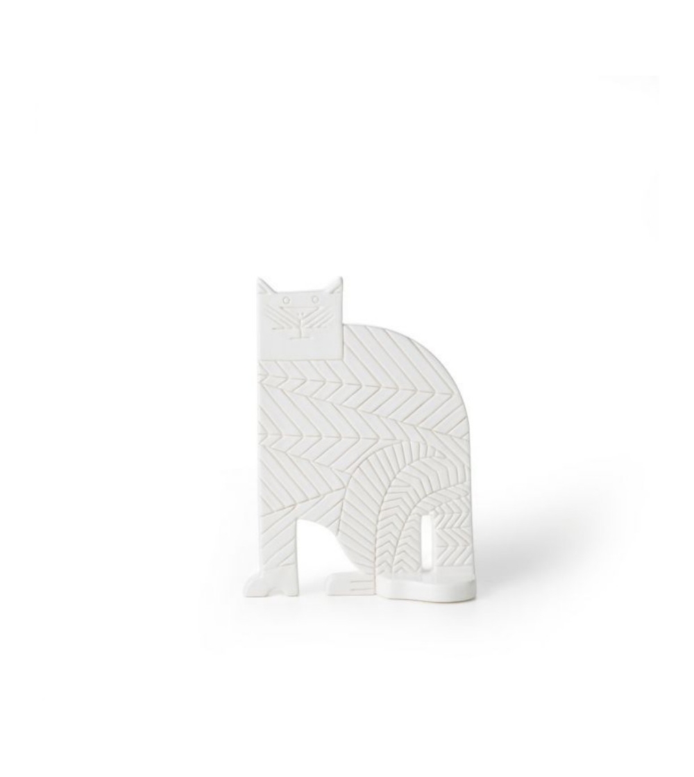 Aldo Londi Figur sitzende weiße Katze Bitossi