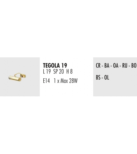 Lampada Da Parete In Ottone Metal Tegola 19 - Febo Irilux