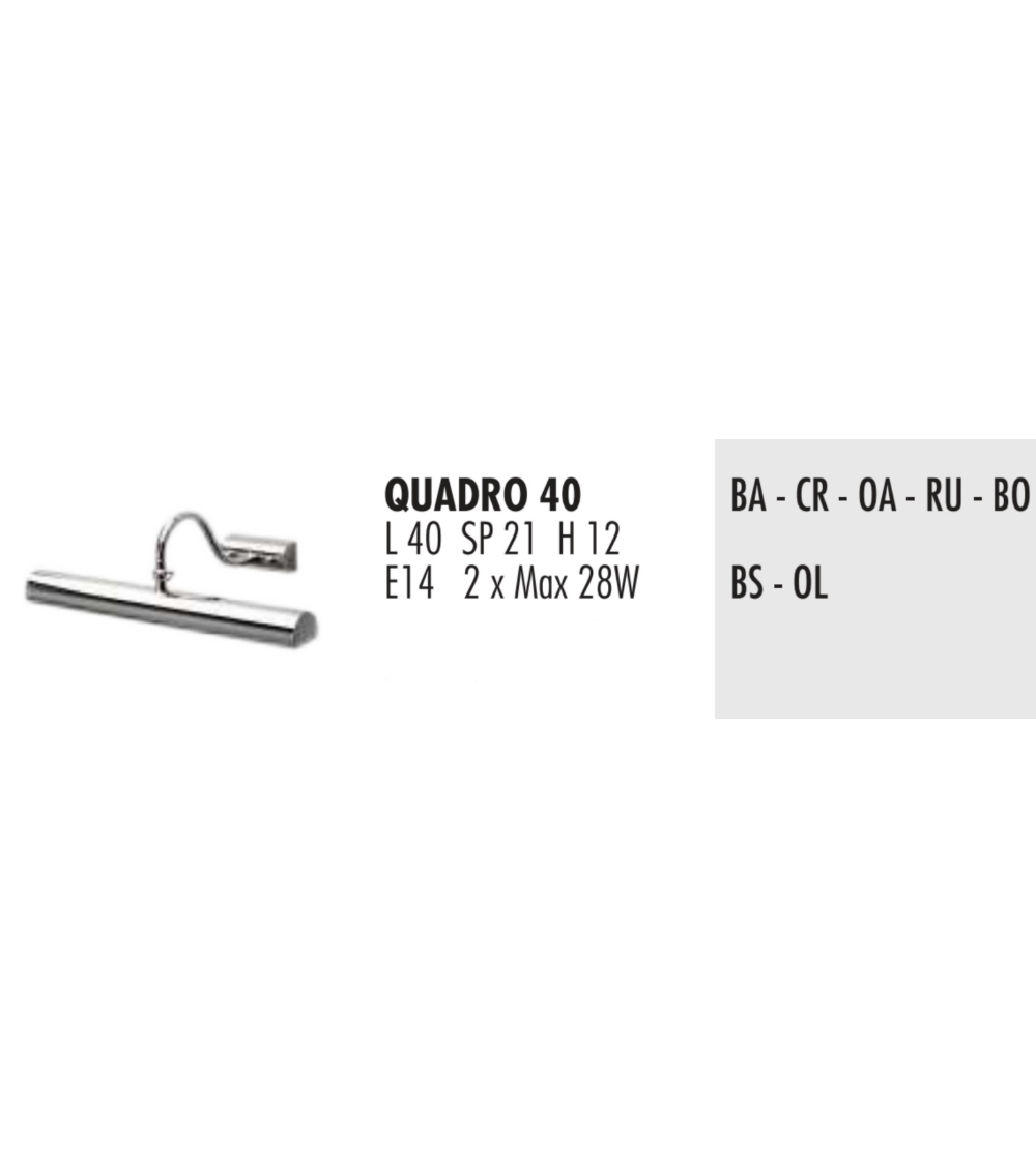 Lámpara De Pared Metal Quadro 40 -...
