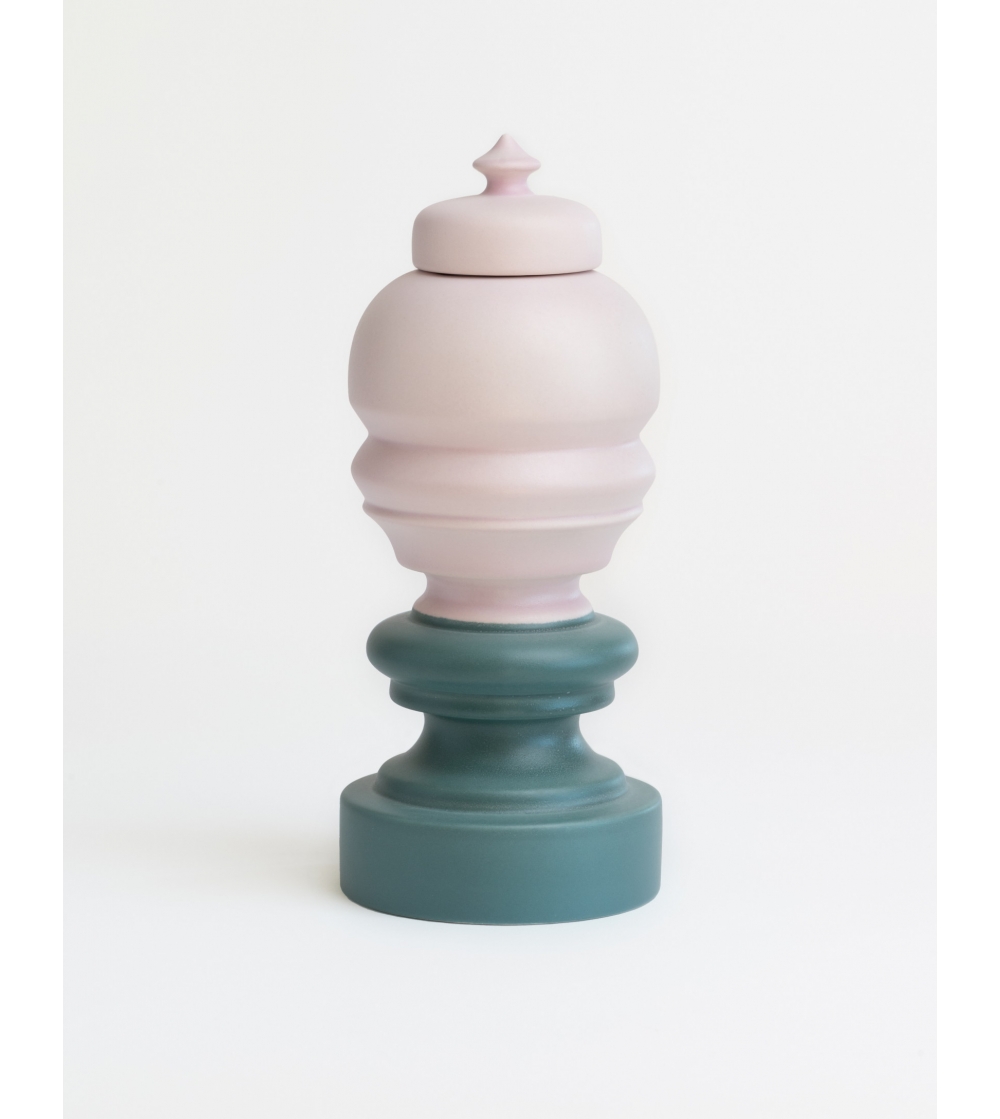 Schachkönigin Pink Grün Vase - Nuove Forme Firenze