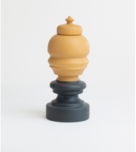 Chess Queen Grey Yellow Vase - Nuove Forme Firenze