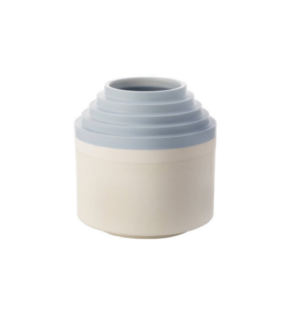 Ettore Sottsass Bitossi Ceramiche Vase Blanc et Bleu Clair