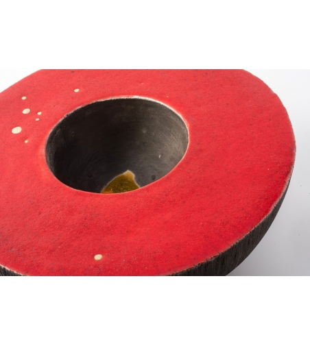 Jarrón Escultura Serenata En Rojo Y Oro - Design Center 1991