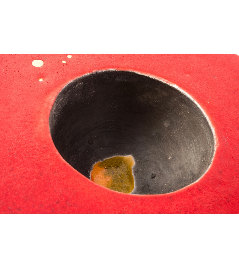 Vaso Scultura Serenata In Rosso E Oro...