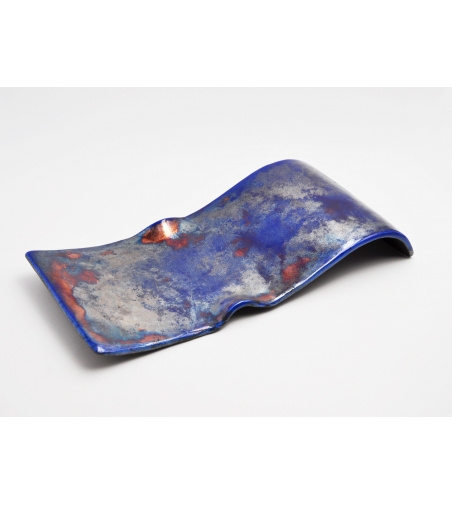 Small Silver Blue Wave Centerpiece - Design Center 1991