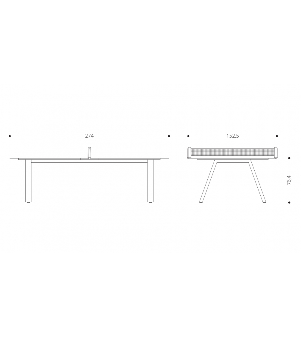 GRASSHOPPER OUTDOOR Rectangular Ping pong table By FAS Pendezza