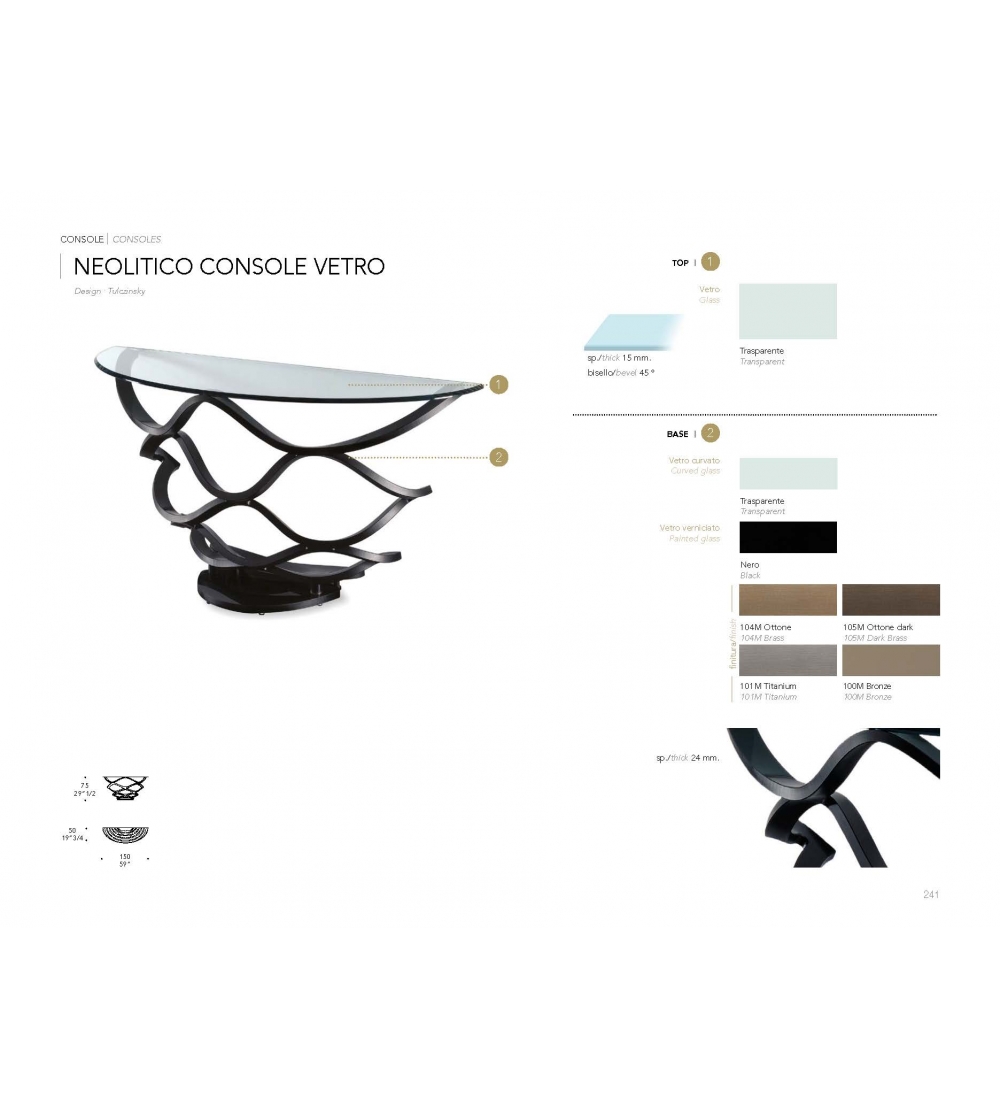 Table Console en Verre Neolitico -...
