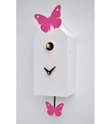 Reloj De Pared De Cuco Con Péndulo Mariposas - Pirondini