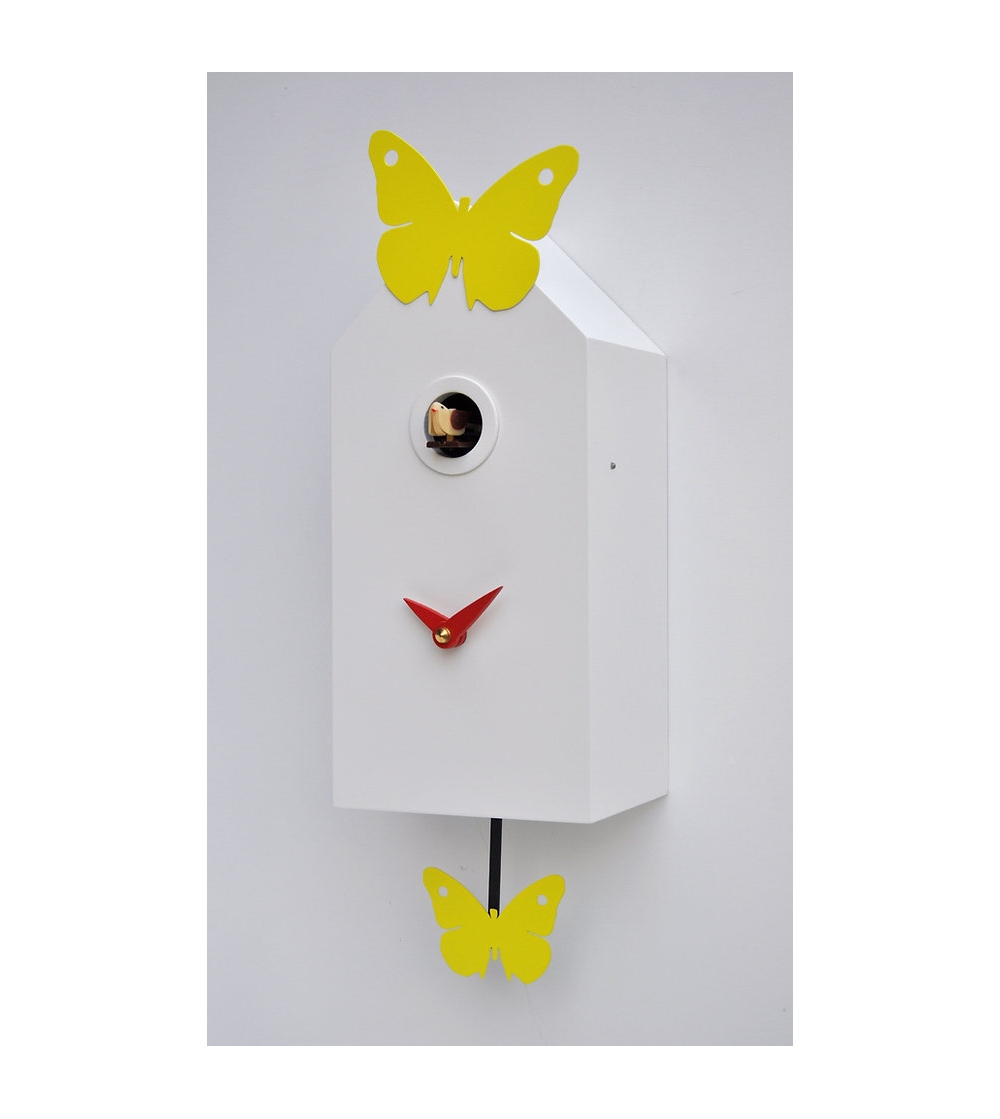 Pirondini - Butterflies Cuckoo Wall Clock With Pendulum