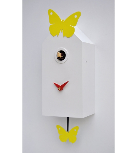 Reloj De Pared De Cuco Con Péndulo Mariposas - Pirondini