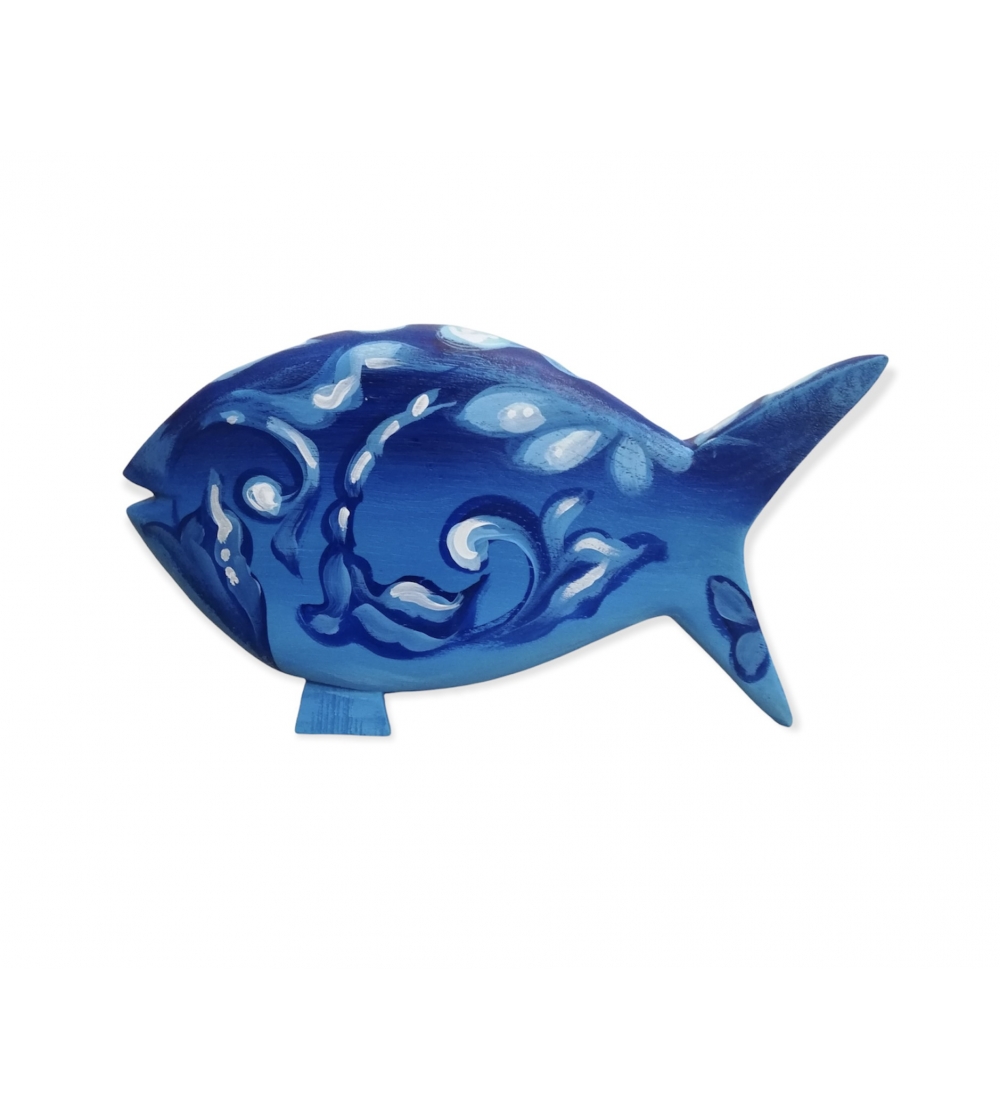 Blauer Fisch Aus Holz - Bottega Farnese