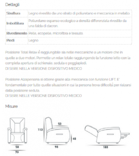 Sillón Relax con función levanta persona SpazioRelax