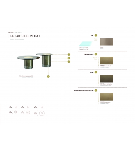 Table Basse en Verre Tau 40 Steel - Reflex