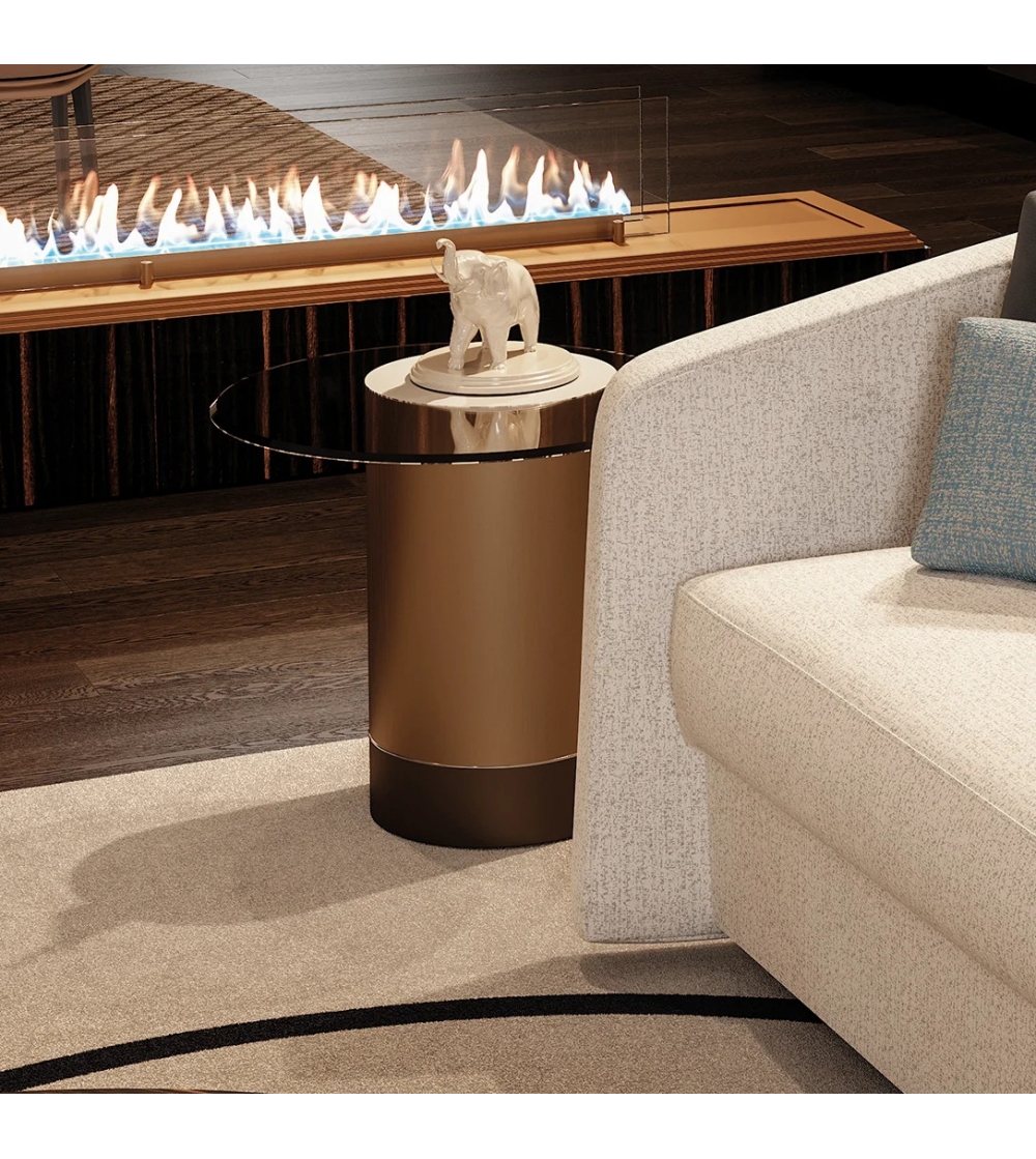 Mesita de Cristal Tau 40 STeel - Reflex