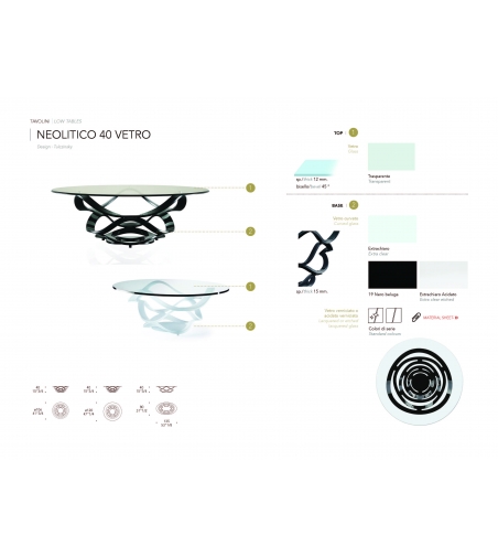 Tavolino Neolitico 40 Vetro - Reflex