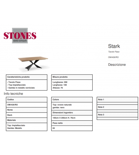 Tavolo Fisso Stark OM/426/RO - Stones