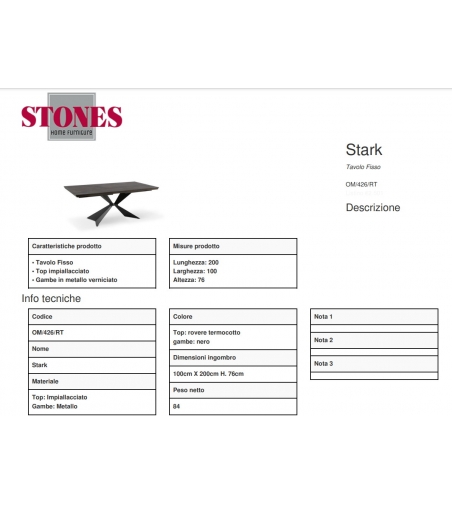Table Fixe Stark OM/426/RT - Stones