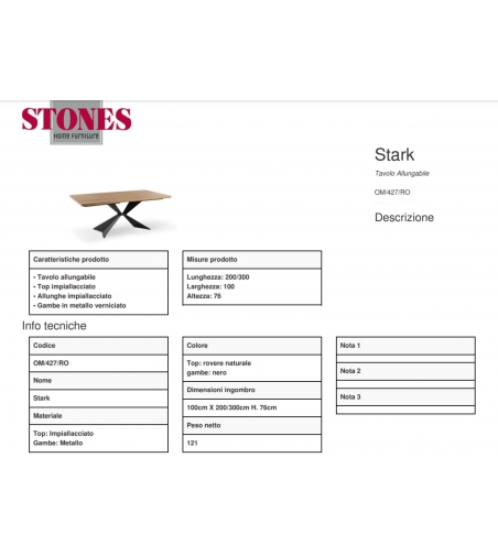 Mesa Extensible OM/427/RO Stark - Stones