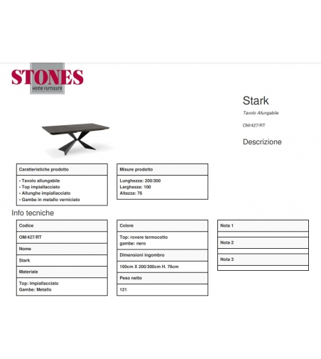 Tavolo Allungabile OM/427/RT Stark - Stones