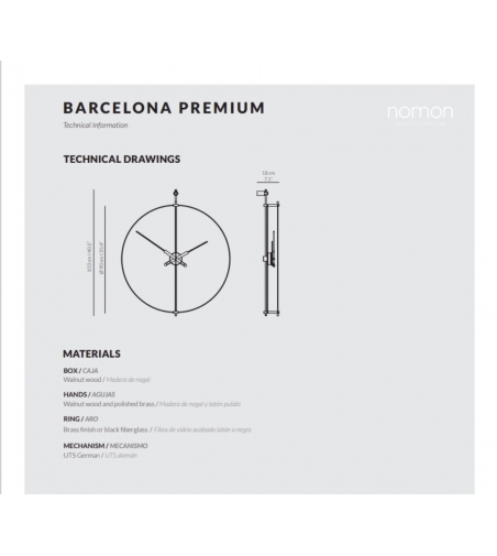 Horloge Murale Barcelona Premium Black - Nomon