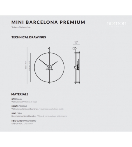 Horloge Murale Mini Barcelona Premium Black - Nomon