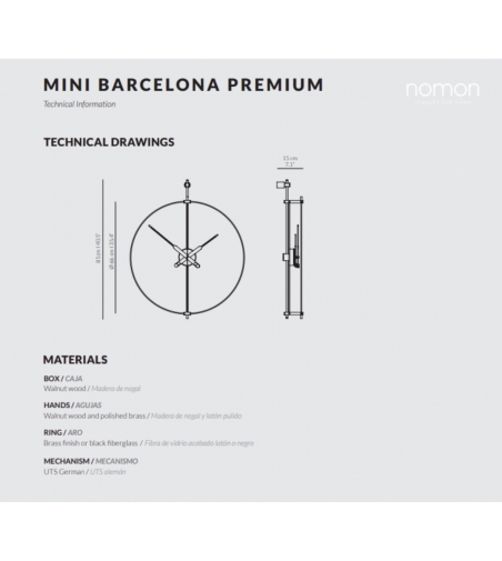 Nomon - Mini Barcelona Premium Gold Wall Clock