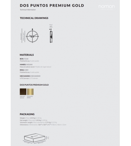Horloge Murale 2 Puntos Premium - Nomon