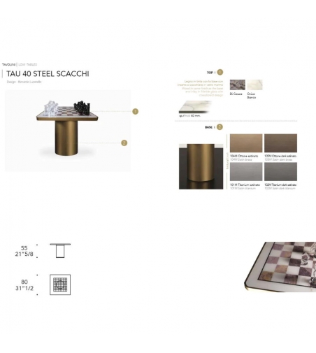 Tavolo Scacchi Tau 40 Steel - Reflex