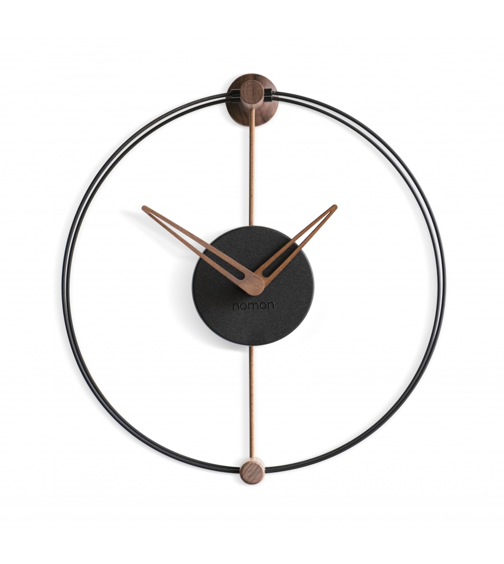 Horloge Murale Nano Noir/Noyer - Nomon