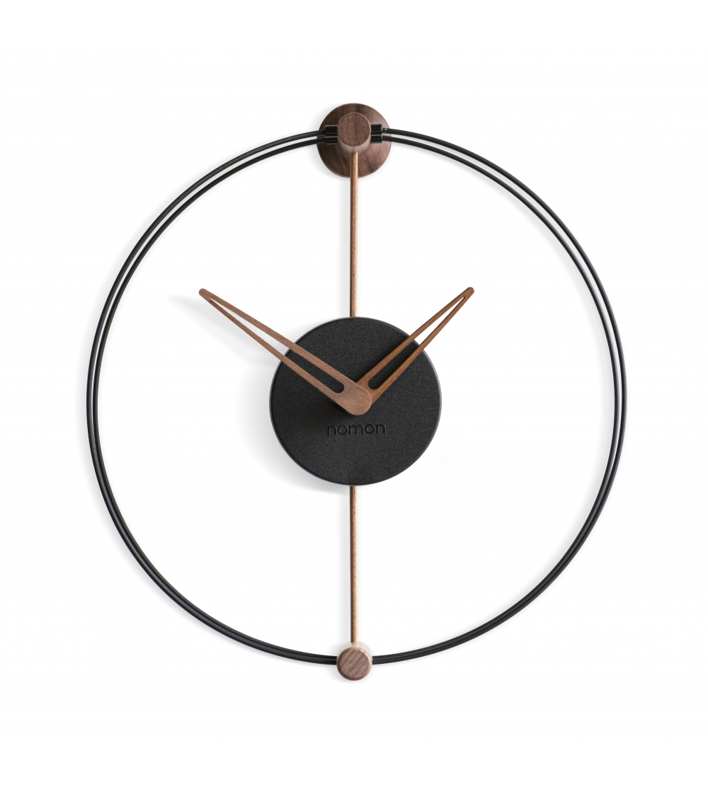 Reloj De Pared Nano Negro/Nogal - Nomon